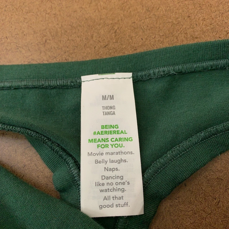 Panty Tanga Aerie Mujer Talla Mediana Negro Verde 3 Piezas Nuevo Foto 4 de 4