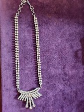 Beautiful Vintage Rhinestones Bib Necklace