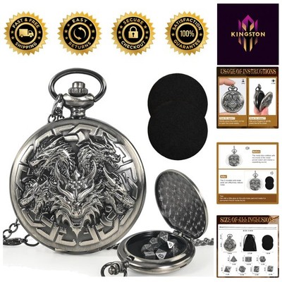 Exquisite 3D Dragon Pattern Mini Dice Set with Necklace for D&D Adventures