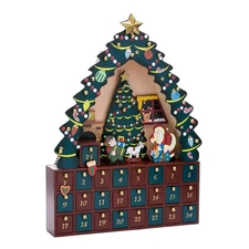 Kurt Adler Christmas Tree 24-Piece Advent Calendar, 16-Inch