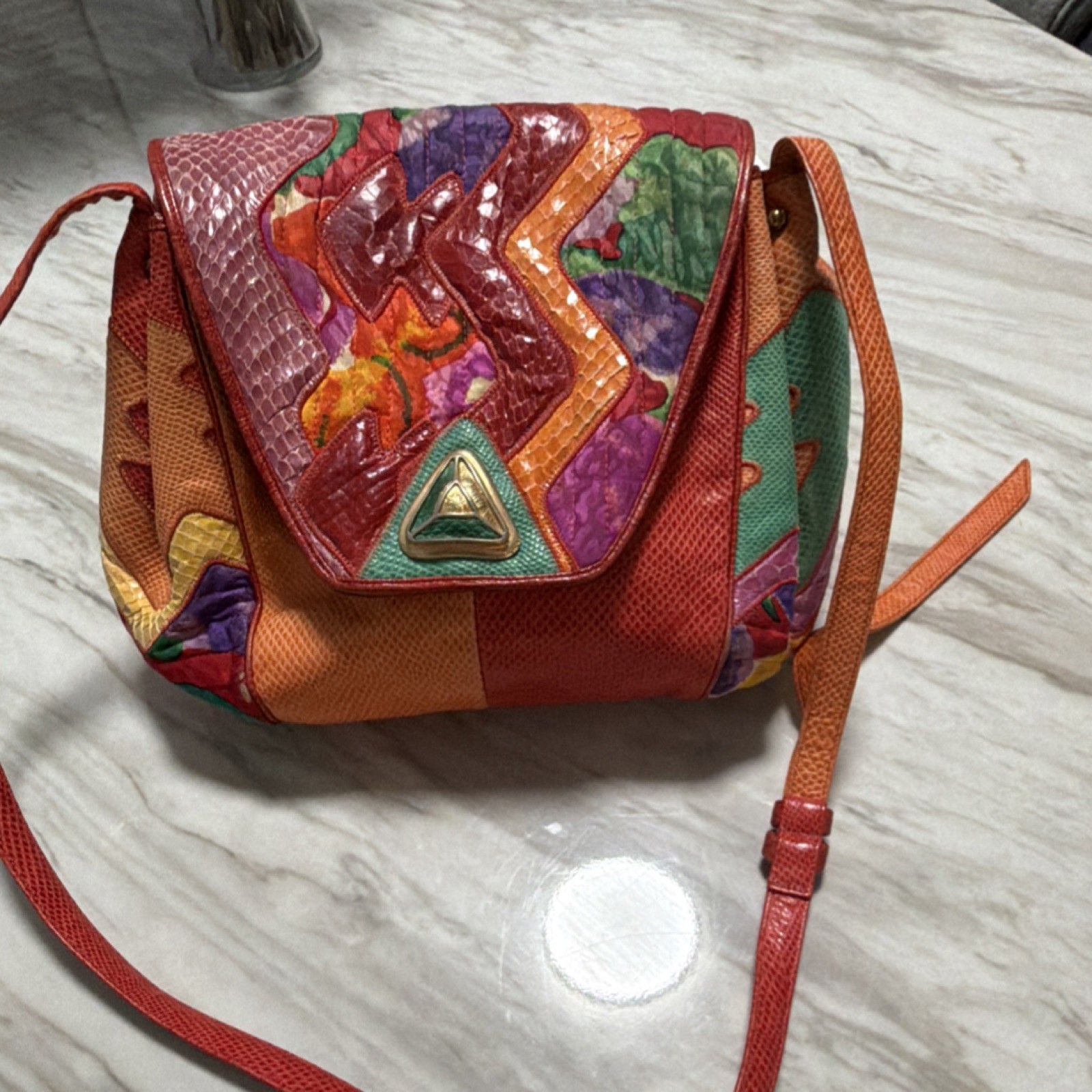 Sharif Multicolor Patchwork Boho Shoulder Bag Eve… - image 1
