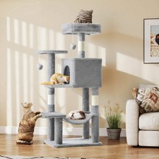 JHK 44In Cat Tree Tall Multi-Cat Climbing Tower for Pet Furniture Natural Sisal