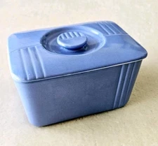 Vintage Hall China Co Westinghouse Blue Lidded Refrigerator Dish