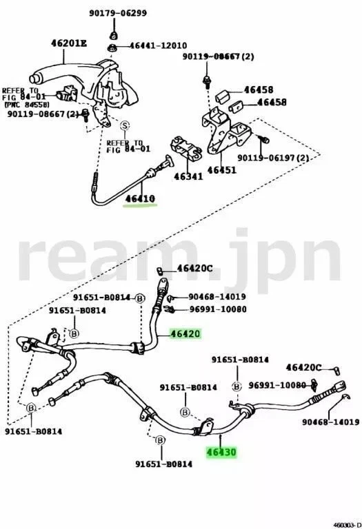 TOYOTA Genuine 1991/12- MR2 SW20 SW21 Parking Brake & Handbrake Cable 3 Set New - Image 3 of 4