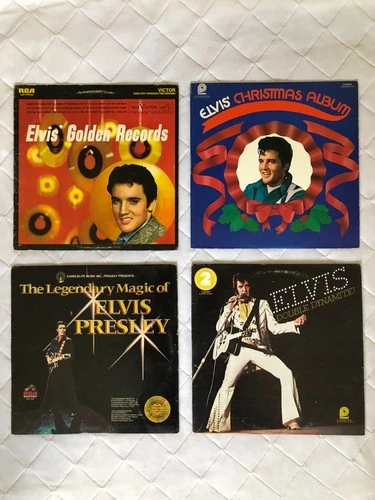 ELVIS Lot of 4 vinyl LP-Golden Records/Double Dynamite/Christmas Album/Legendary