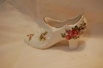 James Kent Old Foley Harmony Rose Porcelain Slipper plus two more shoes