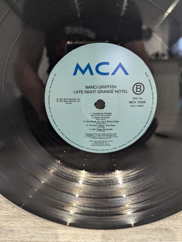 Nanci Griffith - Late Night Grande Hotel - MCA 10306 Vinyl LP Record - Picture 5 of 9