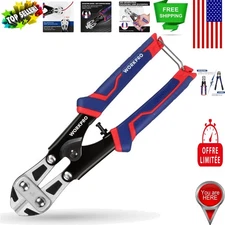 Heavy Duty Mini Bolt Cutter 8-Inch - Upgraded Grip for Effortless Cutting