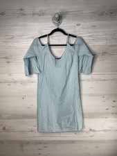 J.Crew Mercantile Dress Womens XS Light Blue Cold Shoulder Flutter Sleeve J6506