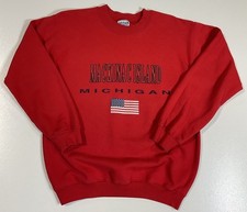 Vintage Mackinac Island Sweatshirt Sz S USA Michigan Preppy Tourist 90s
