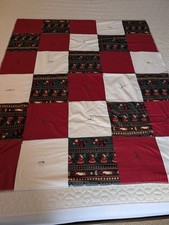 Christmas lap Quilt 51 x 43 Hand tied