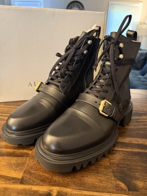 AllSaints Women's Tori Stellar Cap Leather Combat Boots - Size US