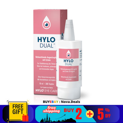 1 X HYLO DUAL Hylo-Protect EYE DROPS 10ml moisturizing Dry Eye Allergy Soothing