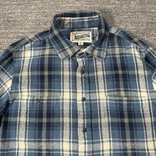 Schott Bros Shirt Men XL Blue Plaid 100% Cotton Outdoor Workwear Thick Cabin