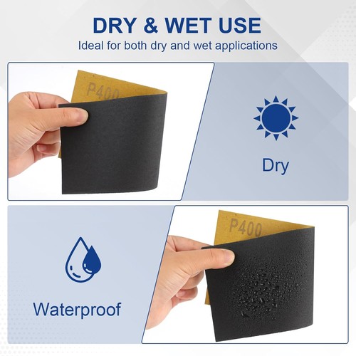 50PCS Sandpaper Assortment Sand Paper Sheets 9" x 3.6 Wet Dry 8 Grits180-5000 - Picture 12 of 13