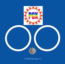 3" id White Rubber Ring (lot of 2) - Williams, Bally, Gottlieb, Stern Pinball