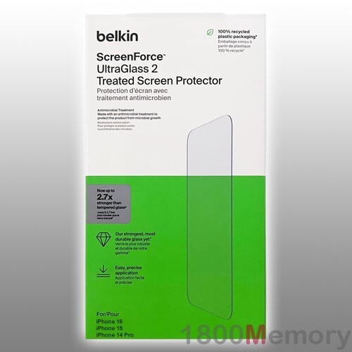 Belkin Screen Force Ultra Glass 2 Treated Protector fo Apple iPhone 16 15 14 Pro - Picture 1 of 1