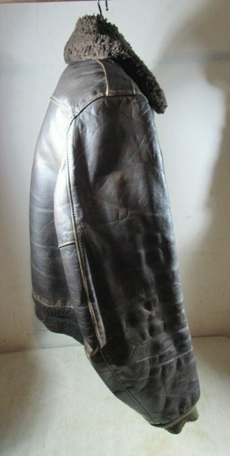 Vintage 1970's-76/77 Passaic Leather Brown Aviator Style Bomber Jacket - Picture 5 of 11