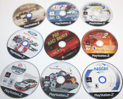 AS IS Lot of 9 -  Sony PS2 Game Loose Disc - Racing, NASCAR, ATV, Test Drive
