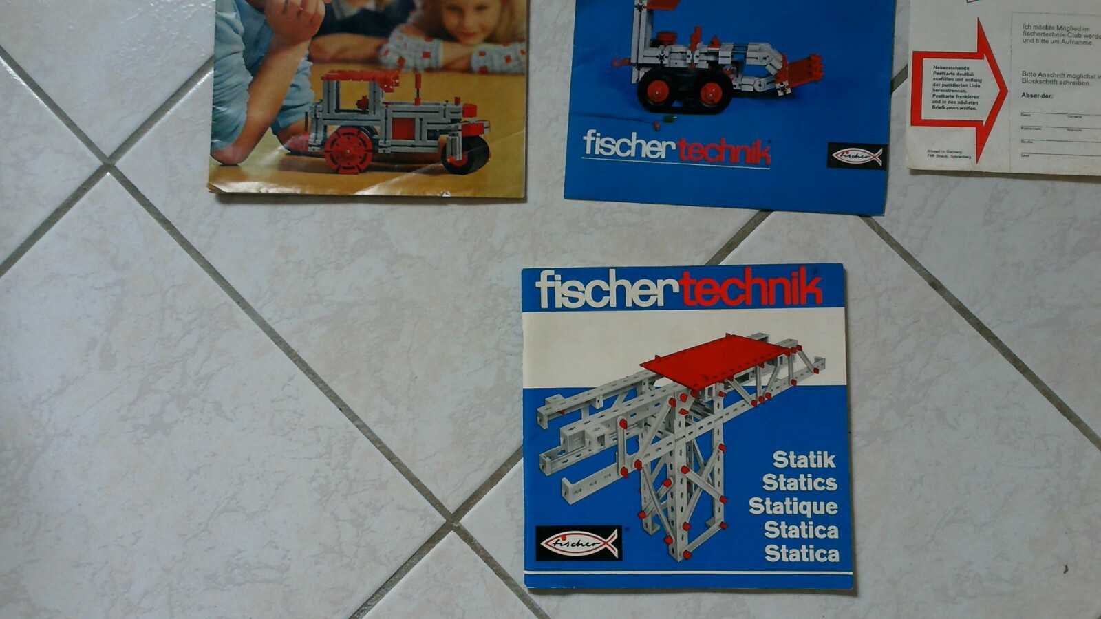 lot 5 brochures/pub/plans vintage-Fischertechnik -free port ...