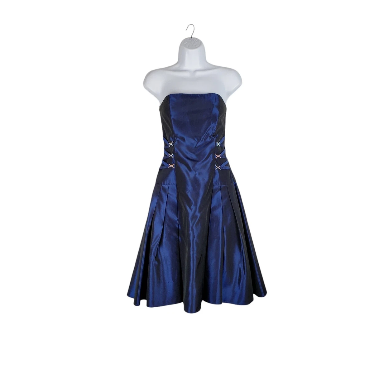 blue floor length dress BABARONI BABARONI Chiffon White Bridesmaid Dresses Sweetheart Floor-length Spaghetti Straps with Slit Pleated A-line, White / US0 main image 0