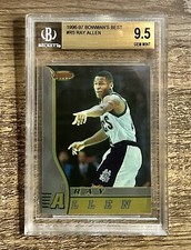 1996-97 Bowman's Best Ray Allen RC #R5 BGS 9.5 Gem Mint Rookie RC HOF Old Label