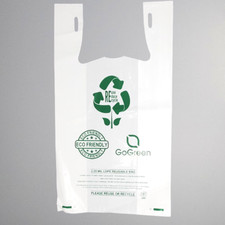 Eco Friendly Thick Reusable T-Shirt Bags - 11.5"X6.5"X21" - 200 Bags - 2.25 Mil 