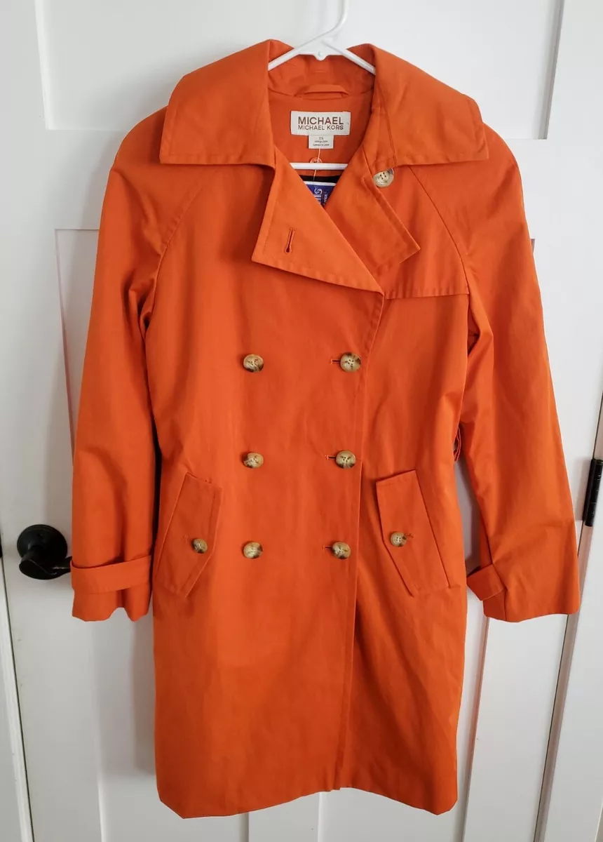 Michael kors orange trench clearance coat
