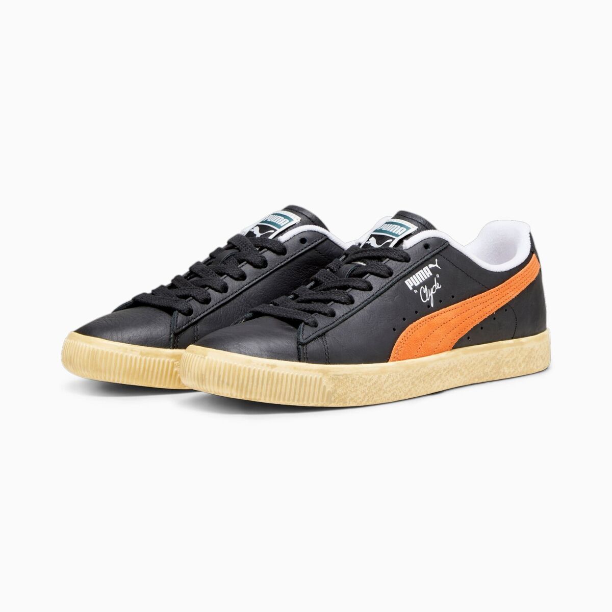 ◆PUMA◆ Clyde Vintage Black Orange 39468702 394687-02 Puma Clyde Vintage Sneakers LifeStyle Shoes Black/Orange