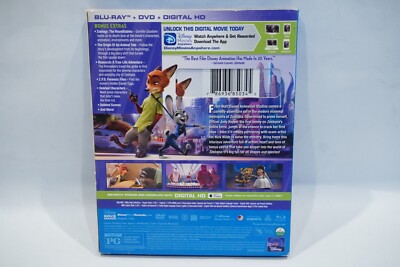 Disney Zootopia Blu-ray / DVD Combo Pack Kids Cartoon Movie