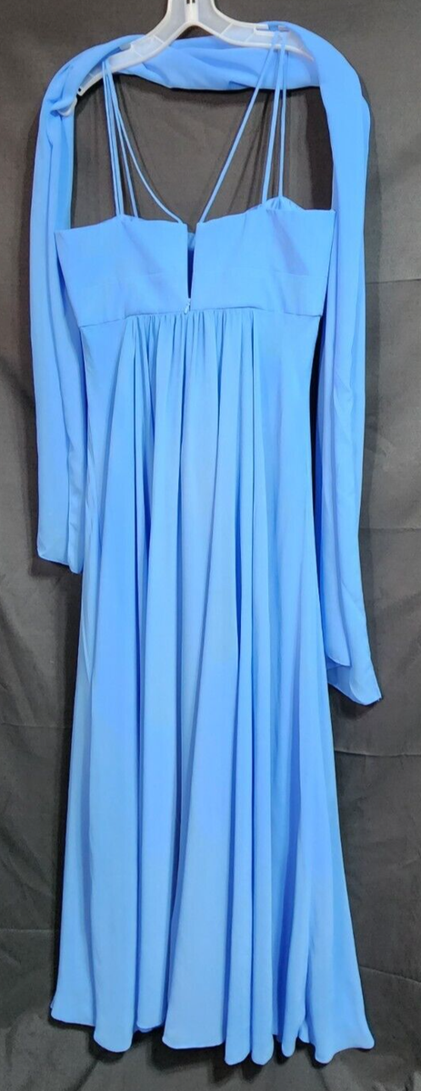 David's Bridal Spaghetti Strap Chiffon dress with beaded empire | eBay