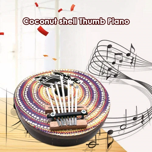 Piano 7 Keys Adjustable Coconut  Painted Thumb Piano F7K1 - Picture 11 of 11