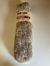 2 PAIR Pack S/M Brown/White Fair Isle MUK LUKS CABIN SOCKS NWT