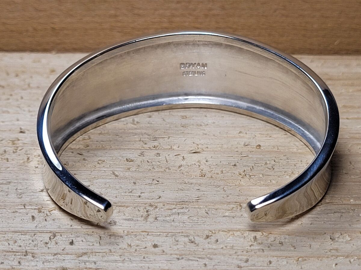 Wide Sterling Silver Shiny Cuff Bracelet Stamped Wide Sterling Silver Shiny Cuff Bracelet Stamped