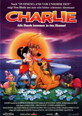 Charlie - Alle Hunde kommen in den Himmel ORIGINAL A1 Kinoplakat gerollt D Bluth