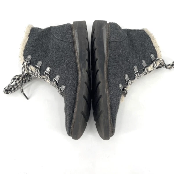 Steve Madden Franela Vellón Forrado Cuadros Cordones Cremallera Botines Talla 10 Gris Foto 4 de 4