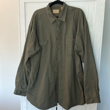 Vintage C.E. Schmidt Workwear Double Layer Olive Duck Cotton Work Shirt XLT