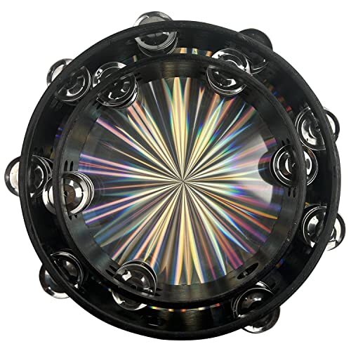 LeSge Radiant Tambourine Bulk 8 inch 10 inch Double Row Jingles Wooden