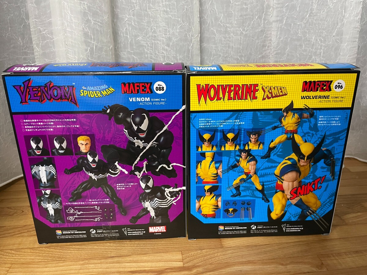 MAFEX No.096 Wolverine & No.088 Venom Comic Ver. Figures X-MEN