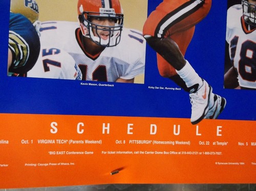 1994 SYRACUSE ORANGE Football Poster 20 x 36 - 第 3/3 張圖片