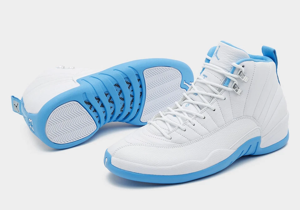 Nike Jordan 12 Retro Melo 2025 Blanco UNC Azul Hombres y Talla GS ¡ENVÍO INSTANTÁNEO! Foto 2 de 4