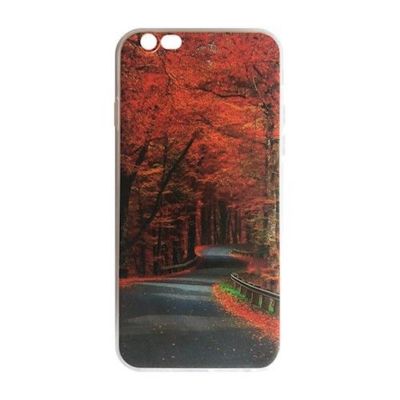 ^ Back Case Muster mit Motiv HERBST Tasche Schutzhülle ROAD Apple iPhone 7 Plus 