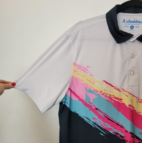 Camisa Polo Chubbies Para Hombre Talla Mediana The Tennis Champ Performance Retro Exterior - Imagen 6 de 10