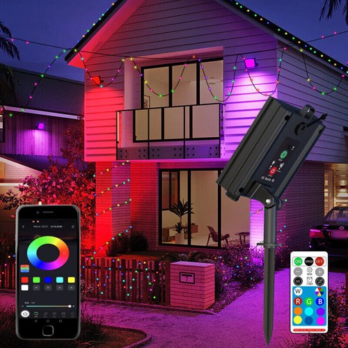 Outdoor Solar LED Strip Lights Music Sync Bluetooth RGB Room Light with Remote - Picture 3 of 13