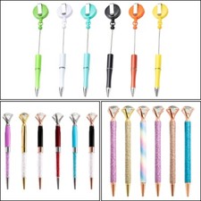 6Pcs Beadable Ballpoint Pen with Badge Holder for Nurse Doctor Beaded Pen