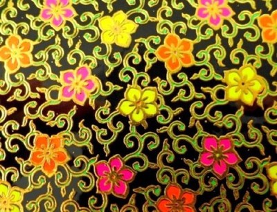 Stickers Autocollants Nail Art Fleurs Fluo Et Dorés - Lot, Neufs, Fabrication France