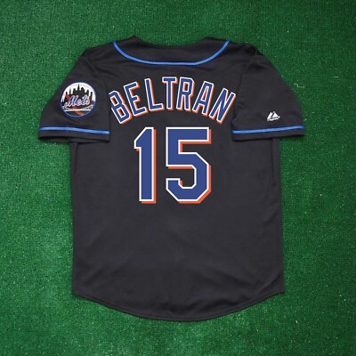 Carlos Beltran New York Mets Men's Alternate Black Jersey w/ Team Patch 