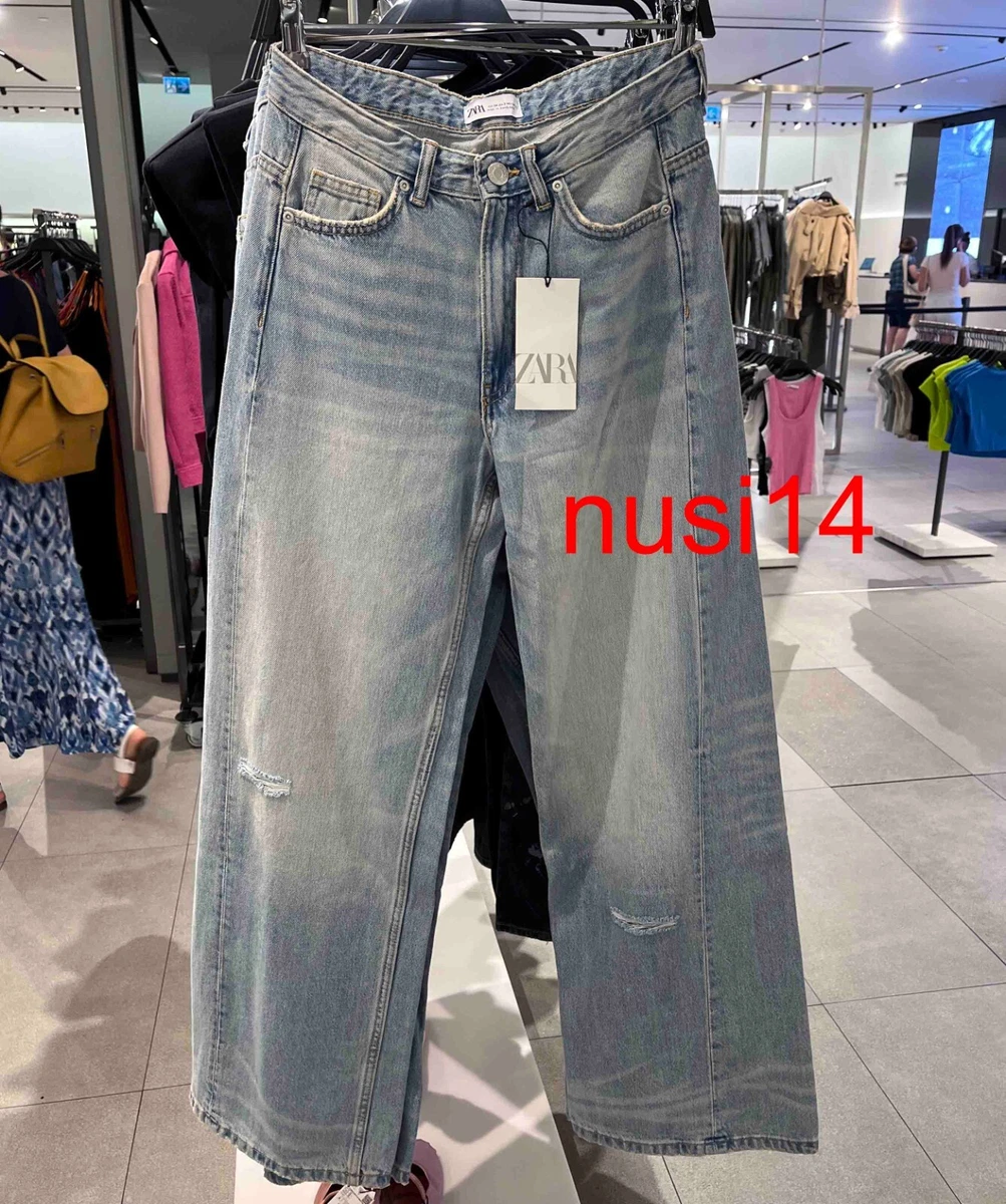 PANTALON FEMME ZARA NEUF TRF JAMBE LARGE TAILLE MOYENNE LONGUEUR