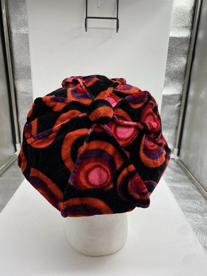 Sombrero de terciopelo estilo Philly Mascarada Flop rojo negro remolino escondite bolsillo retro Foto 4 de 4