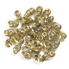 Czech Seed Twin 2-Hole Beads Metallic Gold/Black 2.5 5mm